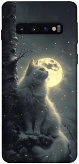 Чехол на Samsung Galaxy S10 Кот под луной фото 1 из 1