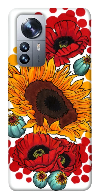 Чохол на Xiaomi 12 / 12X Соняшники та маки фото 1 з 1