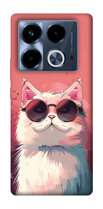 Чохол на Infinix Note 40 4G Сat with glasses фото 1 з 1