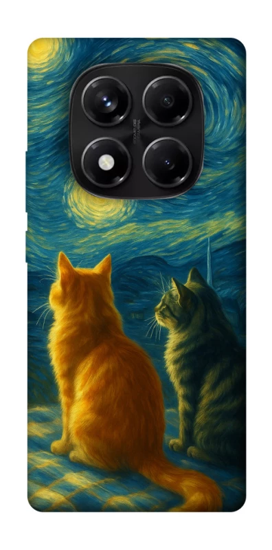 Чехол на Xiaomi Redmi Note 14 Pro 5G Cats under the stars фото 1 из 1