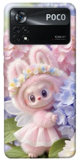 Чехол на Xiaomi Poco X4 Pro 5G Labubu & Flowers ver.1 фото 1 из 1