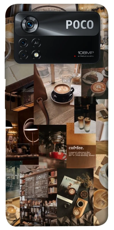 Чохол на Xiaomi Poco X4 Pro 5G Coffee collage ver.2 фото 1 з 1