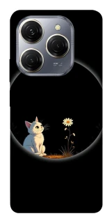 Чехол на TECNO Spark 20 Pro Cat and flower фото 1 из 1