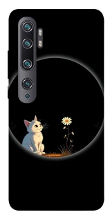 Чехол на Xiaomi Mi Note 10 / Note 10 Pro / Mi CC9 Pro Cat and flower фото 1 из 1