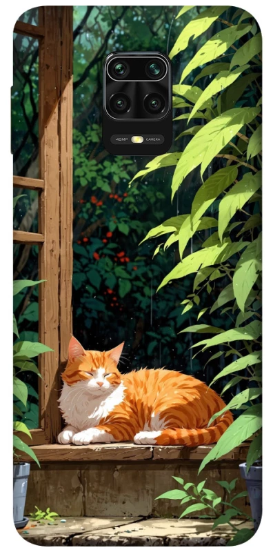 Чехол на Xiaomi Redmi Note 9s / Note 9 Pro / Note 9 Pro Max red cat фото 1 из 1