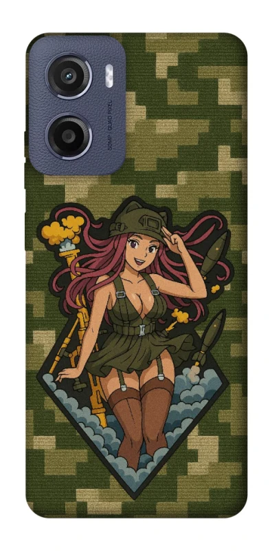Чохол на Motorola Moto E15 Military Waifu фото 1 з 1