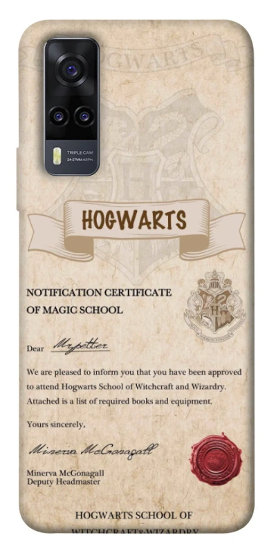 Чехол на Vivo Y31 The Hogwarts acceptance letter фото 1 из 1