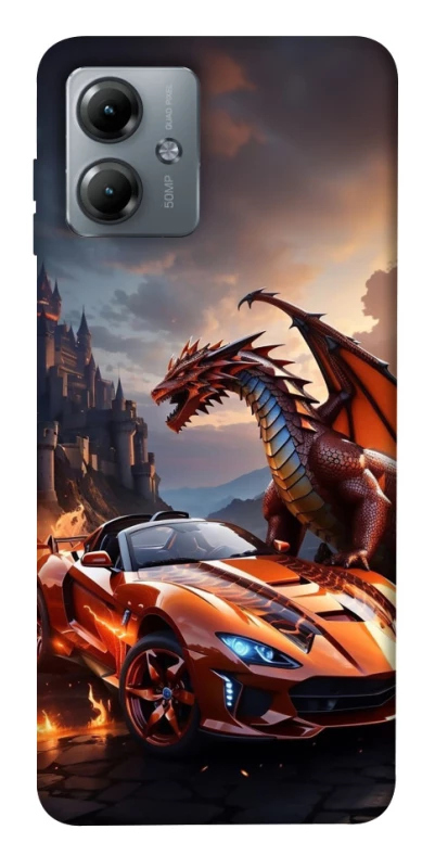 Чехол на Motorola Moto G14 Сar and dragon фото 1 из 1