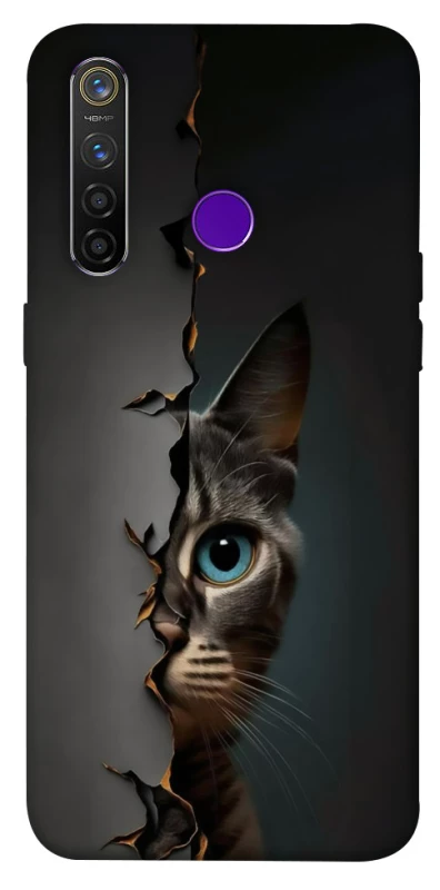 Чехол на Realme 5 Pro Кот-подглядыватель v2 фото 1 из 1