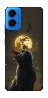 Чохол на Motorola Moto G45 Кіт під місяцем v2 фото 1 з 1