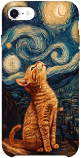 Чехол на Apple iPhone SE (2020) van gogh cat фото 1 из 1
