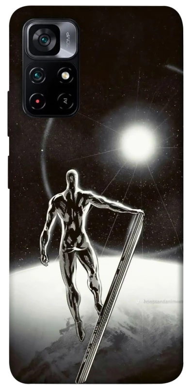 Чехол на Xiaomi Poco M4 Pro 5G Серебряный сёрфер фото 1 из 1