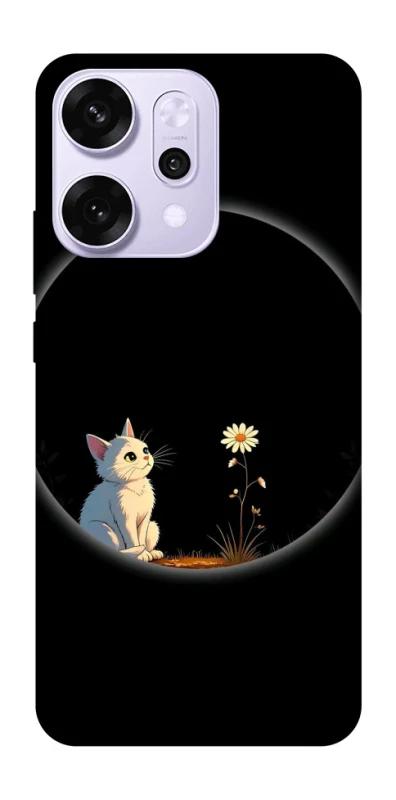 Чохол на Oppo Reno 14 Pro Cat and flower фото 1 з 1