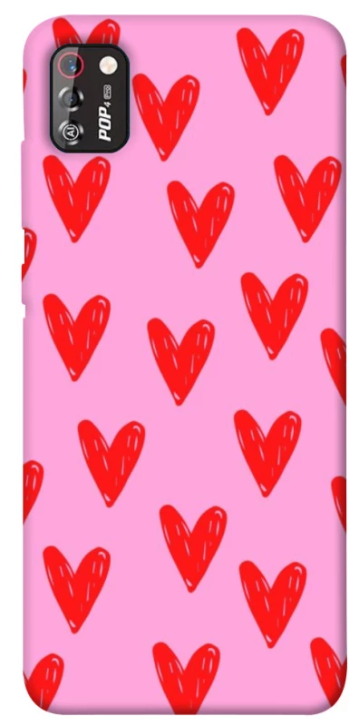 Чехол на TECNO POP 4 Pro Red hearts 2 фото 1 из 1