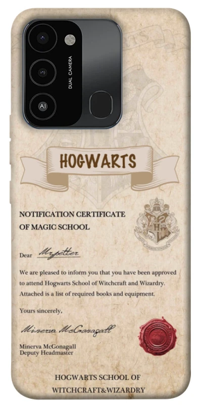 Чохол на TECNO Spark 8C The Hogwarts acceptance letter фото 1 з 1