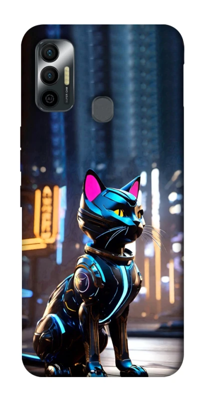 Чехол на TECNO Spark 7 Cyber cat фото 1 из 1