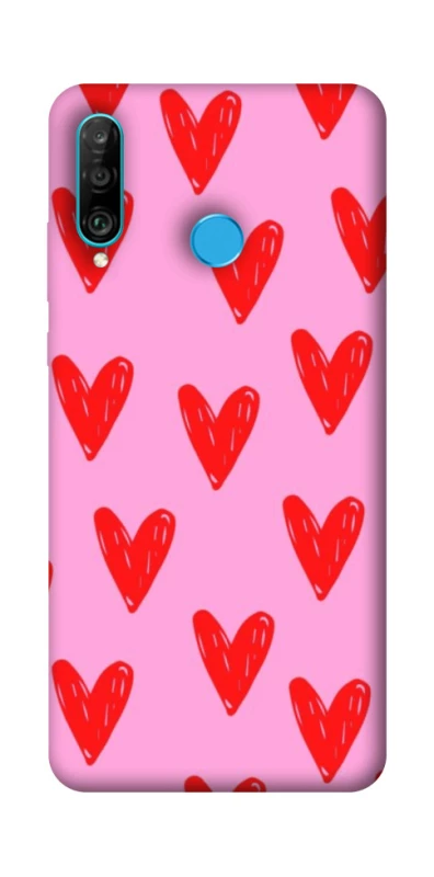 Чохол на Huawei P30 lite Red hearts 2 фото 1 з 1