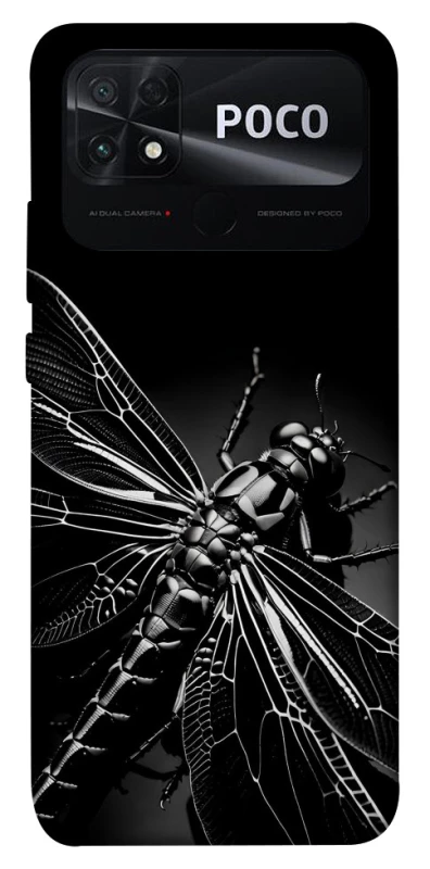 Чохол на Xiaomi Poco C40 Black dragonfly фото 1 з 1