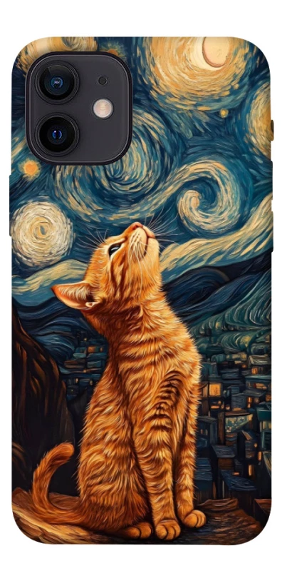 Чехол на Apple iPhone 12 mini (5.4") van gogh cat фото 1 из 1