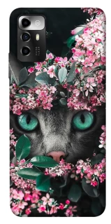 Чехол на ZTE Blade V40 Vita Кот в цветах фото 1 из 1