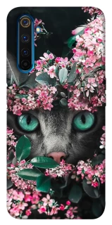 Чохол на Realme 6 Pro Кіт в квітах фото 1 з 1