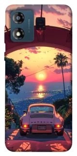 Чехол на Motorola Moto E13 Porsche at sunset фото 1 из 1