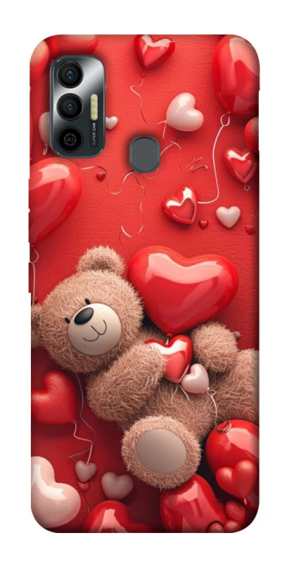 Чехол на TECNO Spark 7 bear in hearts фото 1 из 1