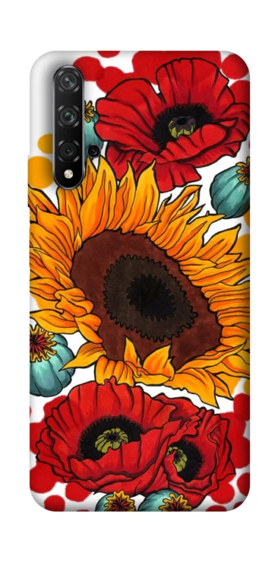 Чохол на Huawei Honor 20 / Nova 5T Соняшники та маки фото 1 з 1