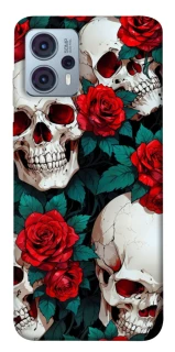 Чохол на Motorola Moto G23 skull and rose фото 1 Чохол на Motorola Moto G23 skull and rose фото 1 з 1