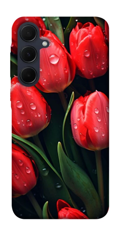 Чохол на Samsung Galaxy A55 Червоні тюльпани фото 1 з 1