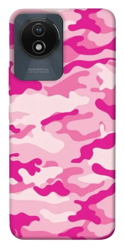 Чехол на Vivo Y02 camouflage pink фото 1 из 1
