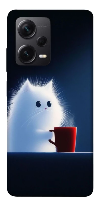 Чехол на Xiaomi Redmi Note 12 Pro+ 5G Чехол кот с кофе фото 1 из 1