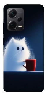Чехол на Xiaomi Redmi Note 12 Pro+ 5G Чехол кот с кофе фото 1 из 1