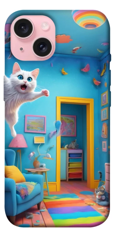 Чохол на Apple iPhone 15 (6.1") crazy cat фото 1 з 1