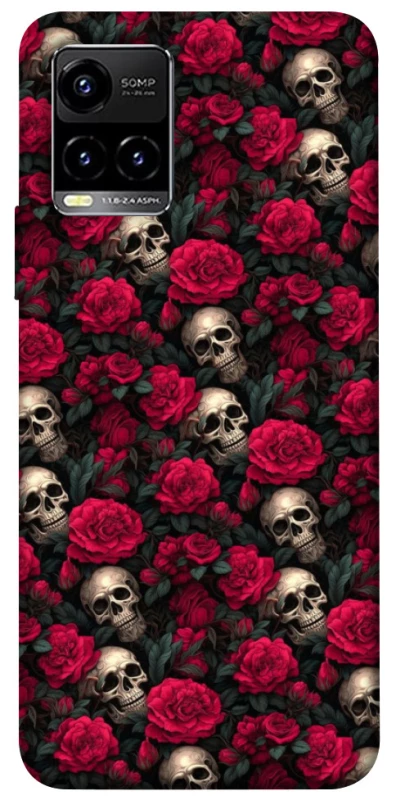 Чохол на Vivo Y21 / Y33s Черепа та рози фото 1 з 1