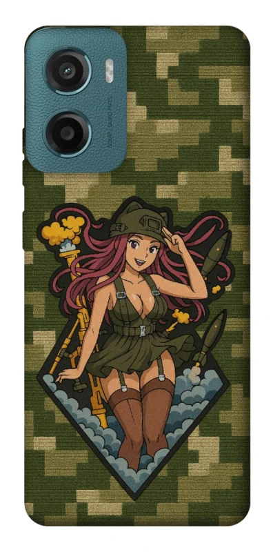 Чехол на Motorola Moto G06 Military Waifu фото 1 из 1