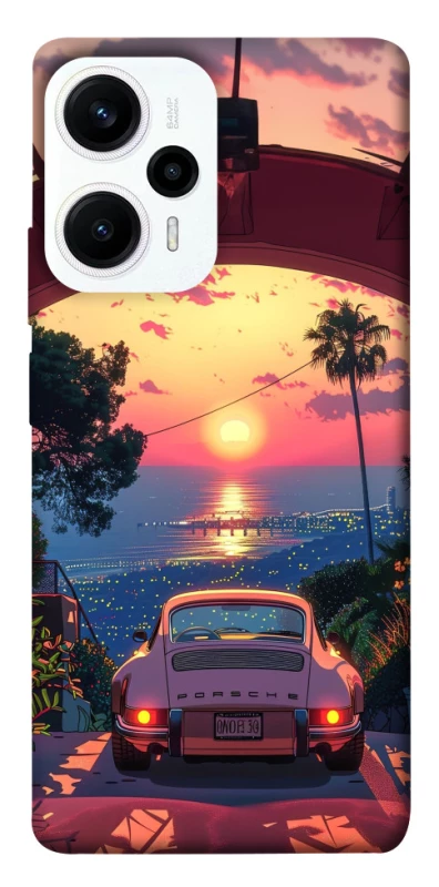 Чехол на Xiaomi Poco F5 / Note 12 Turbo Porsche at sunset фото 1 из 1