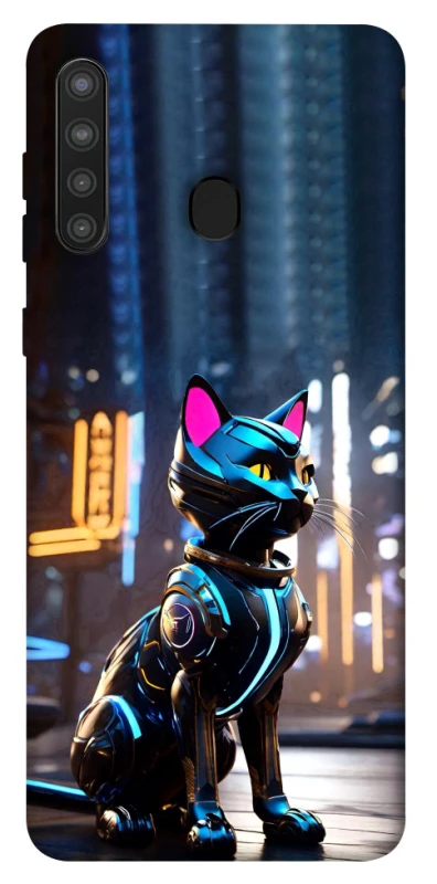 Чехол на Samsung Galaxy A21 Cyber cat фото 1 из 1