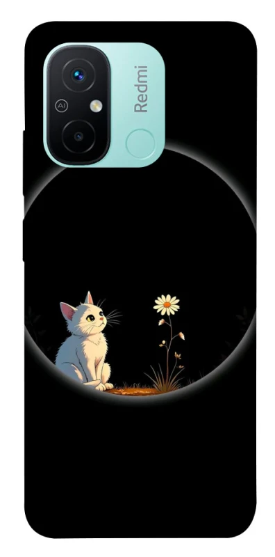 Чохол на Xiaomi Redmi 12C / Poco C55 Cat and flower фото 1 з 1