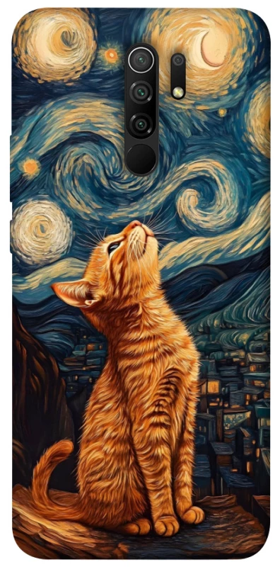 Чохол на Xiaomi Redmi 9 van gogh cat фото 1 з 1