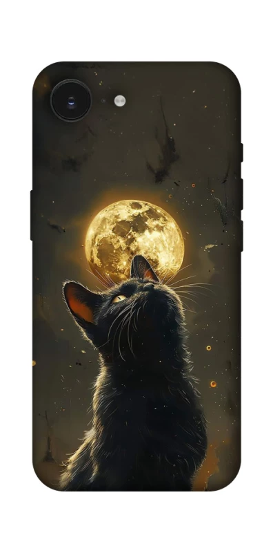 Чохол на Apple iPhone 16e (6.1") Кіт під місяцем v2 фото 1 з 1