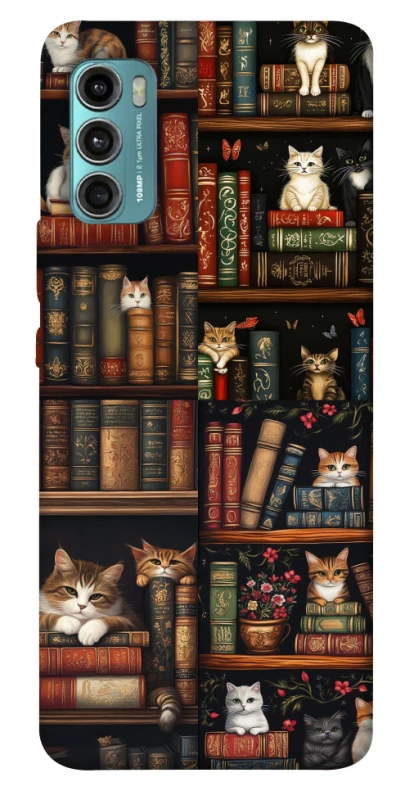 Чохол на Motorola Moto G60 Cats & Books фото 1 з 1