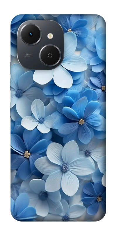 Чехол на TECNO Spark 40C Синие цветы фото 1 из 1