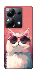 Чехол на Xiaomi Poco M6 Pro 4G Сat with glasses фото 1 из 1