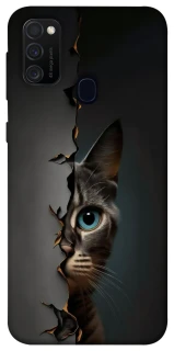Чехол на Samsung Galaxy M21 Кот-подглядыватель v2 фото 1 из 1