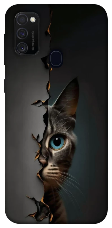Чехол на Samsung Galaxy M30s / M21 Кот-подглядыватель v2 фото 1 из 1
