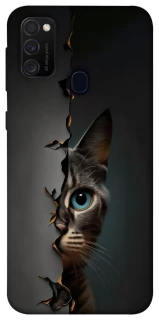 Чехол на Samsung Galaxy M30s / M21 Кот-подглядыватель v2 фото 1 из 1