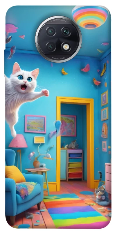 Чохол на Xiaomi Redmi Note 9 5G / Note 9T crazy cat фото 1 з 1