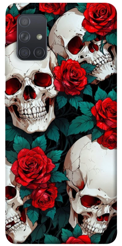 Чохол на Samsung Galaxy A71 skull and rose фото 1 з 1