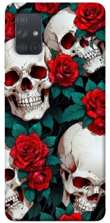 Чохол на Samsung Galaxy A71 skull and rose фото 1 з 1